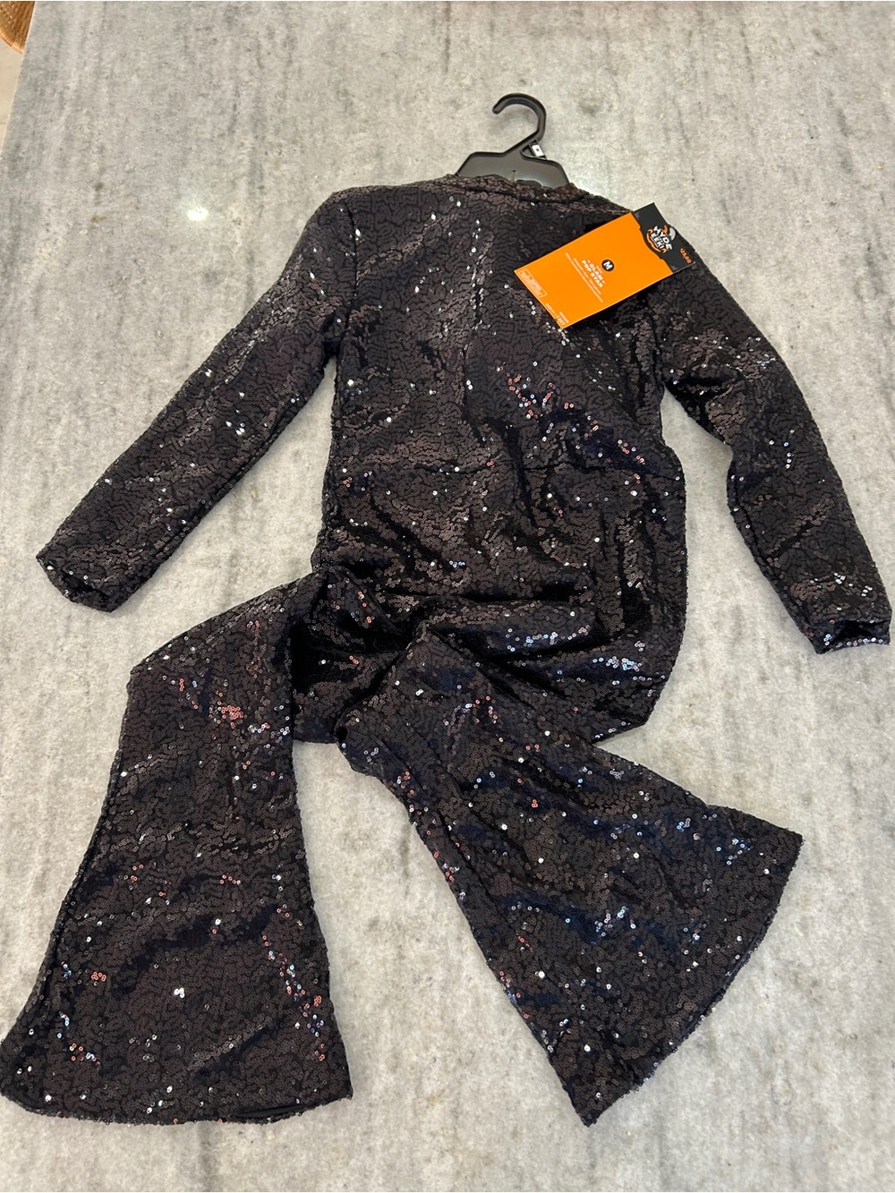 Hyde and Eek Black Sequin Kids Glam Pop Star Halloween Costume Size M